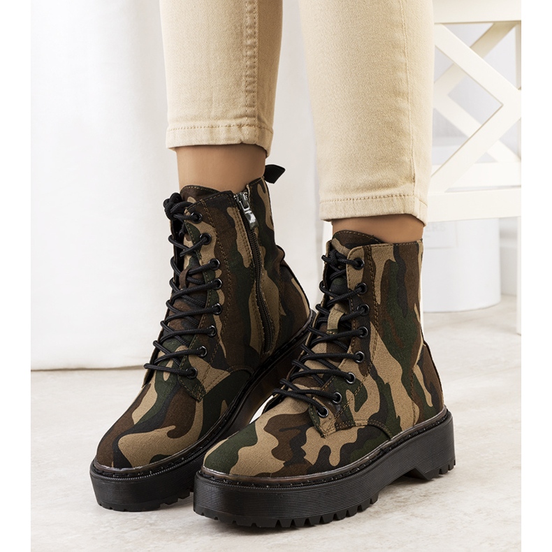 PA1 Lanita zelené vojenské trapery hnědý zelená 1