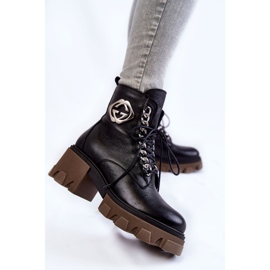 PL5 Kožené černé Raynes teplé boty se zipem černý 2