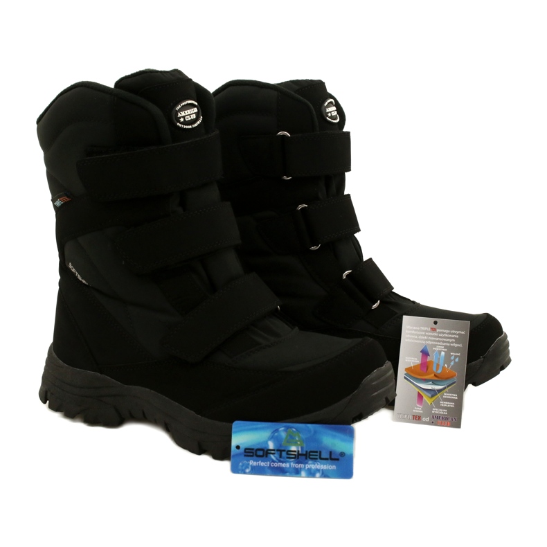 American Club Softshellové boty zateplené suchým zipem SN06 / 22 Black černý 4