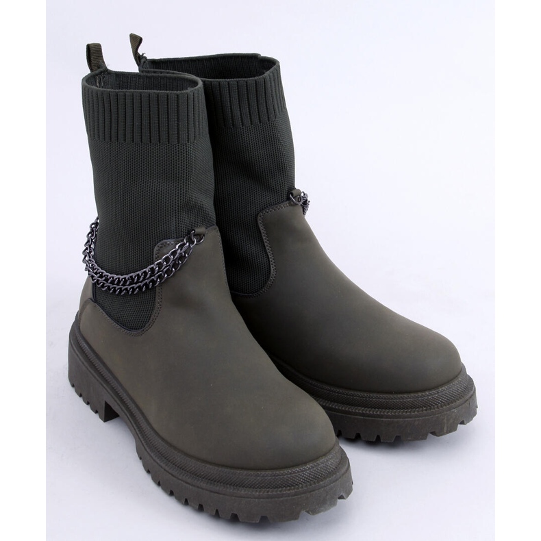 PA1 Kozačky s pružným svrškem Jesse Blackish Green zelená 2