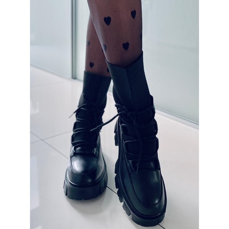 PA1 Kozačky s pružným svrškem Thicke Black černá 1