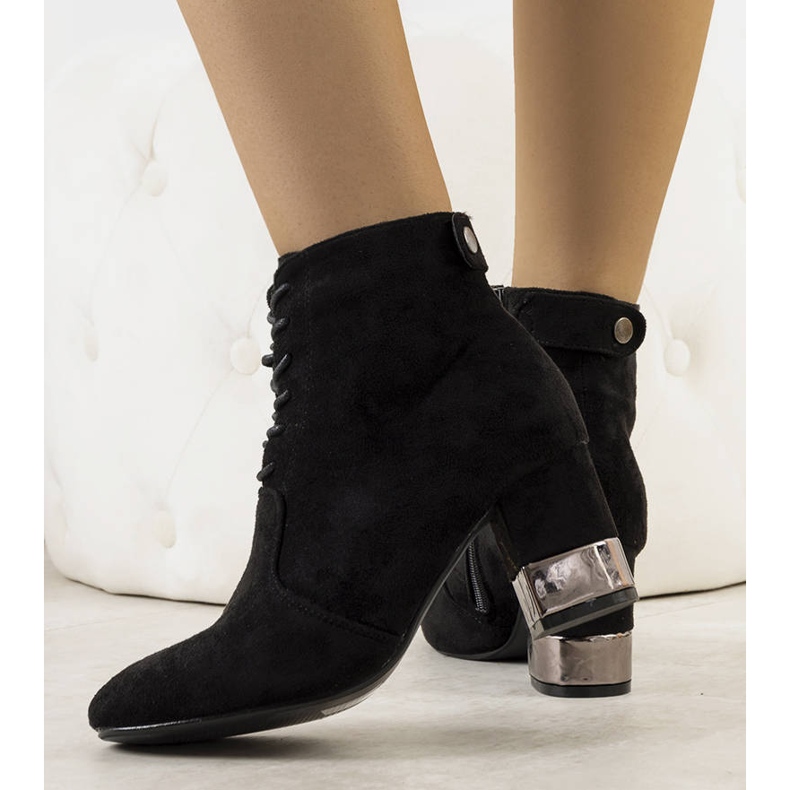 PA1 Černé kozačky na sloupku Verano černá 1