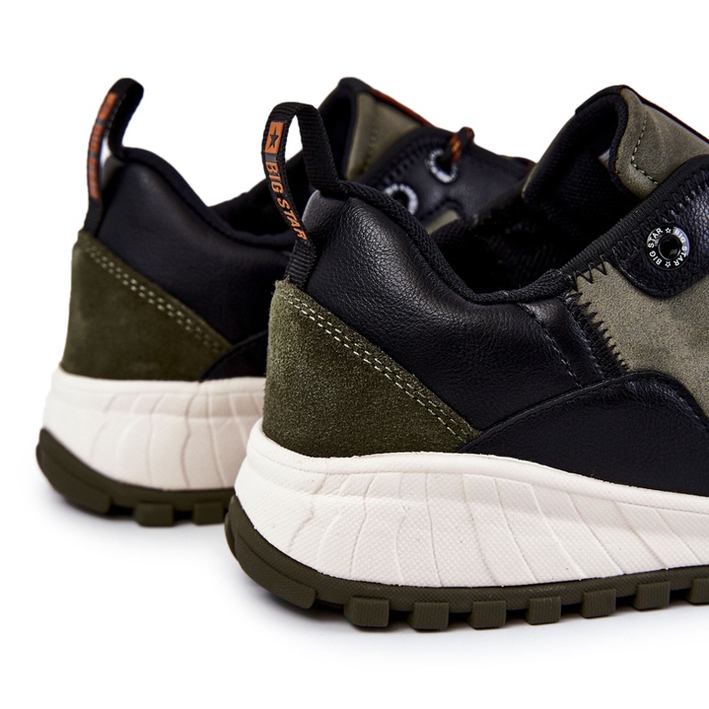 Pánská klasická sportovní obuv Memory Foam Big Star KK174272 Zelená černá 1