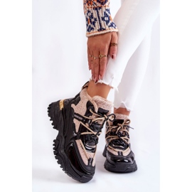 PM1 Dámské sportovní zateplené boty černá a béžová Edora béžový 1 PM1 Dámské sportovní zateplené boty černá a béžová Edora béžový 1