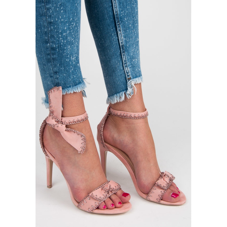 Vices Sandály Na Vysokém Podpatku S Mašlí růžový 1
