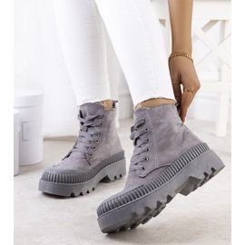 PA1 Šedé eko semišové tenisky Devost šedá 1 PA1 Šedé eko semišové tenisky Devost šedá 1