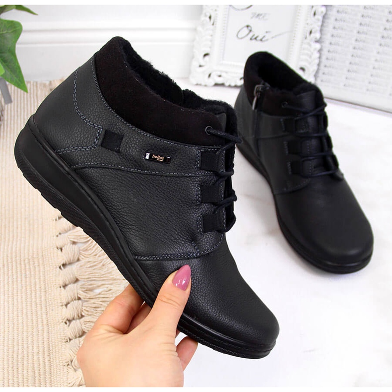 Černé kožené dámské zateplené boty Helios 521 černá 2 Černé kožené dámské zateplené boty Helios 521 černá 2