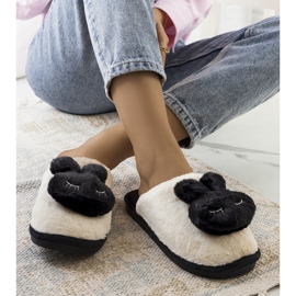 Inna Černé pantofle s králíčkem Králíčkem bílý 1