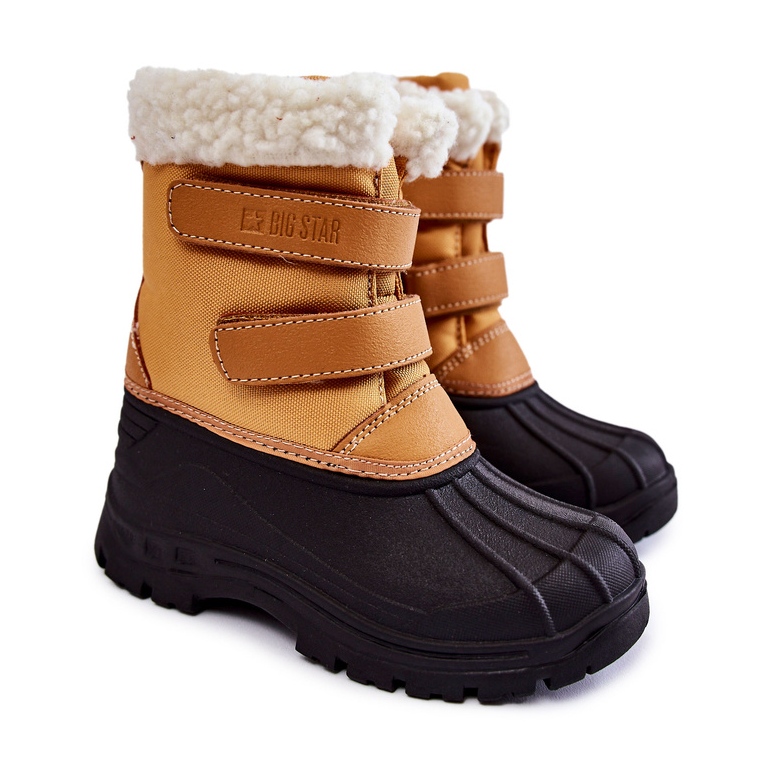 Dětské sněhule na suchý zip Big Star KK374237 Camel pomerančový 1