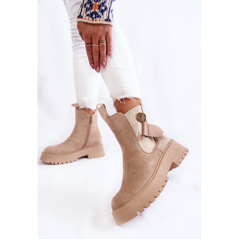 PS1 Semišové teplé boty Workers Béžová Magnis béžový 2