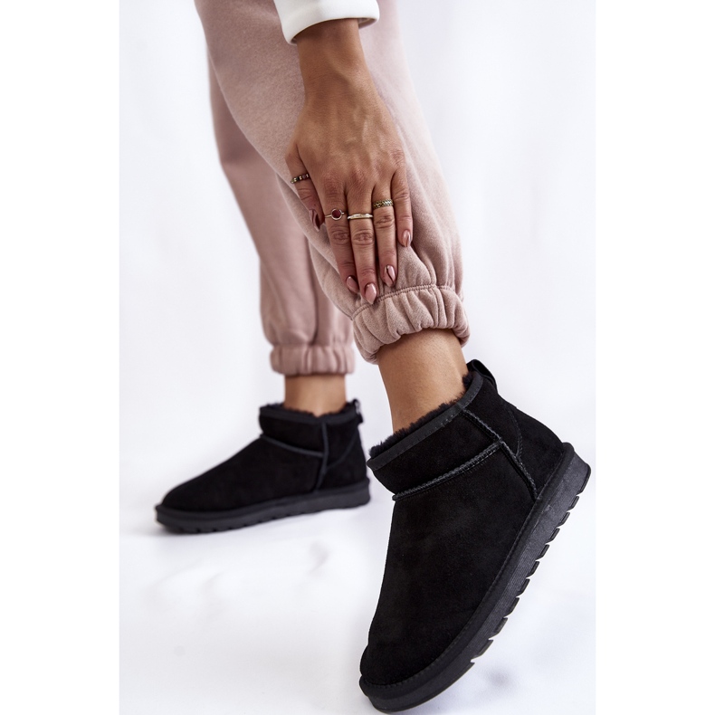 Dámské semišové nízké boty do sněhu Black Shelie černá 2 Dámské semišové nízké boty do sněhu Black Shelie černá 2