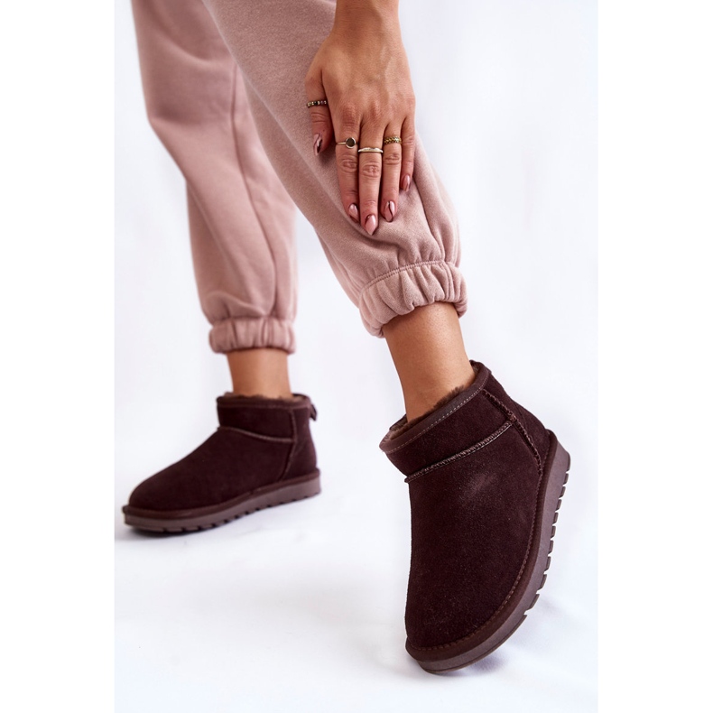 Dámské semišové nízké boty do sněhu Shelie hnědý 2