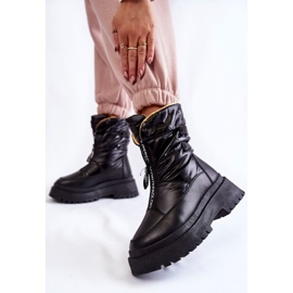 Vinceza Vysoké dámské sněhule se zipem černá moira 2 Vinceza Vysoké dámské sněhule se zipem černá moira 2