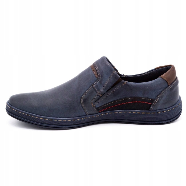 Olivier Pánské mokasíny kožené 520 navy blue modrý 1