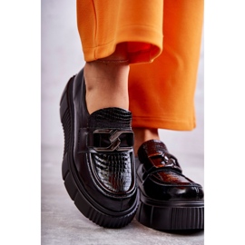 PL5 Módní kožené boty na platformě Black Marsol černá 2