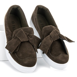 Fashion Nazouvací tenisky s mašlí zelený 1