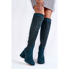 PA2 Prolamované Semišové Boty Na Vysokých Podpatcích Zelené Castres vícebarevný zelená 1 PA2 Prolamované Semišové Boty Na Vysokých Podpatcích Zelené Castres vícebarevný zelená 1