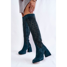 PA2 Prolamované Semišové Boty Na Vysokých Podpatcích Zelené Castres vícebarevný zelená 2 PA2 Prolamované Semišové Boty Na Vysokých Podpatcích Zelené Castres vícebarevný zelená 2