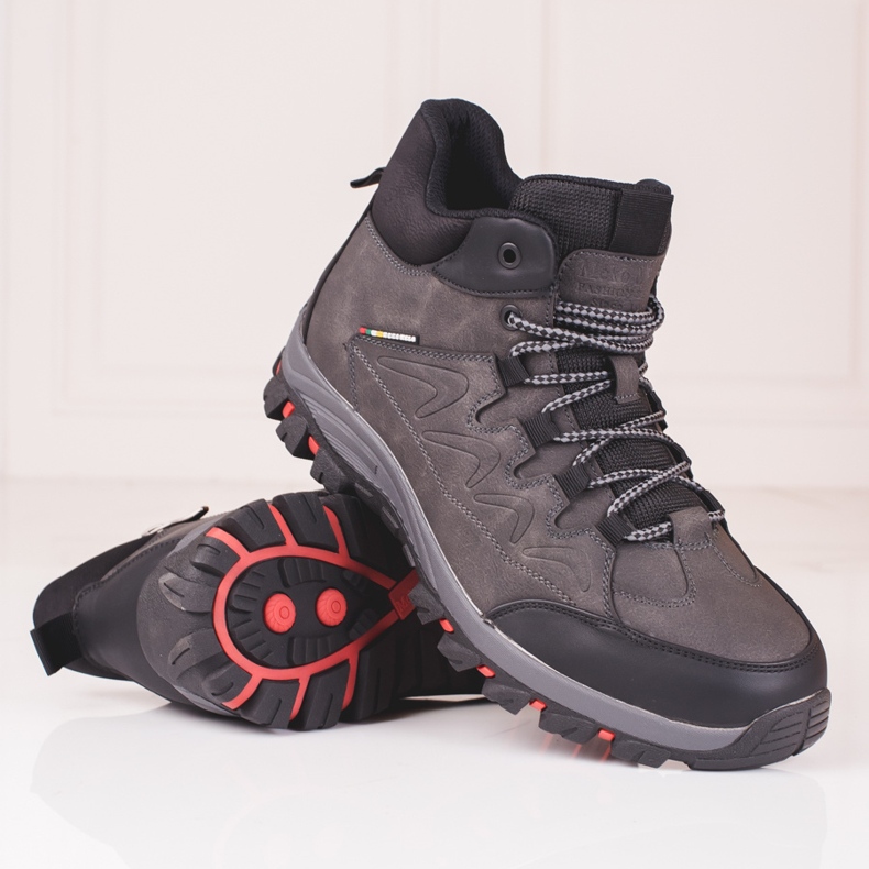 Vysoké pánské kotníkové boty s chráničem šedá 1