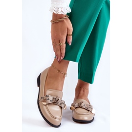 WS1 Dámské kožené mokasíny s béžovou mašlí Dayes béžový 1 WS1 Dámské kožené mokasíny s béžovou mašlí Dayes béžový 1