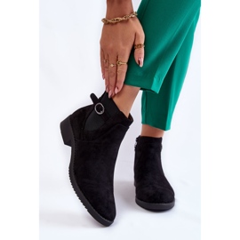 PJ1 Dámské teplé semišové kozačky Jodhpur Black Janette černý 1