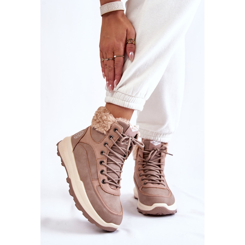 Teplé kozačky Trappers Lee Cooper LCJ-22-44-1363 Pink růžový 1