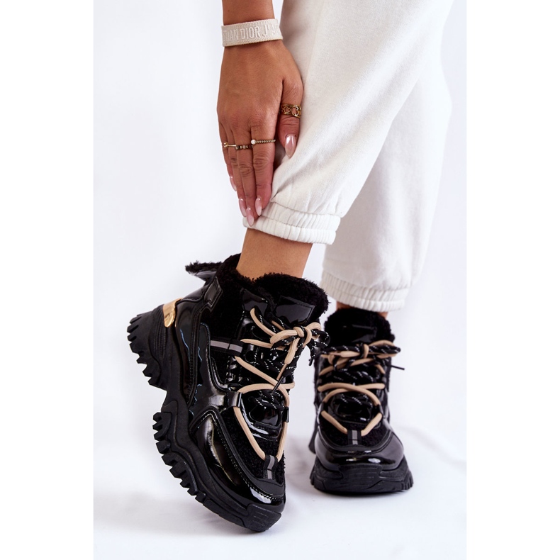 PM1 Dámské černé zateplené sportovní boty Edora černá 1