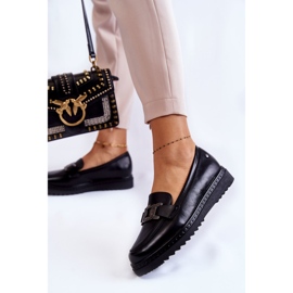 Vinceza Kožené Mokasíny Na Černé Platformě Abisso černý 2