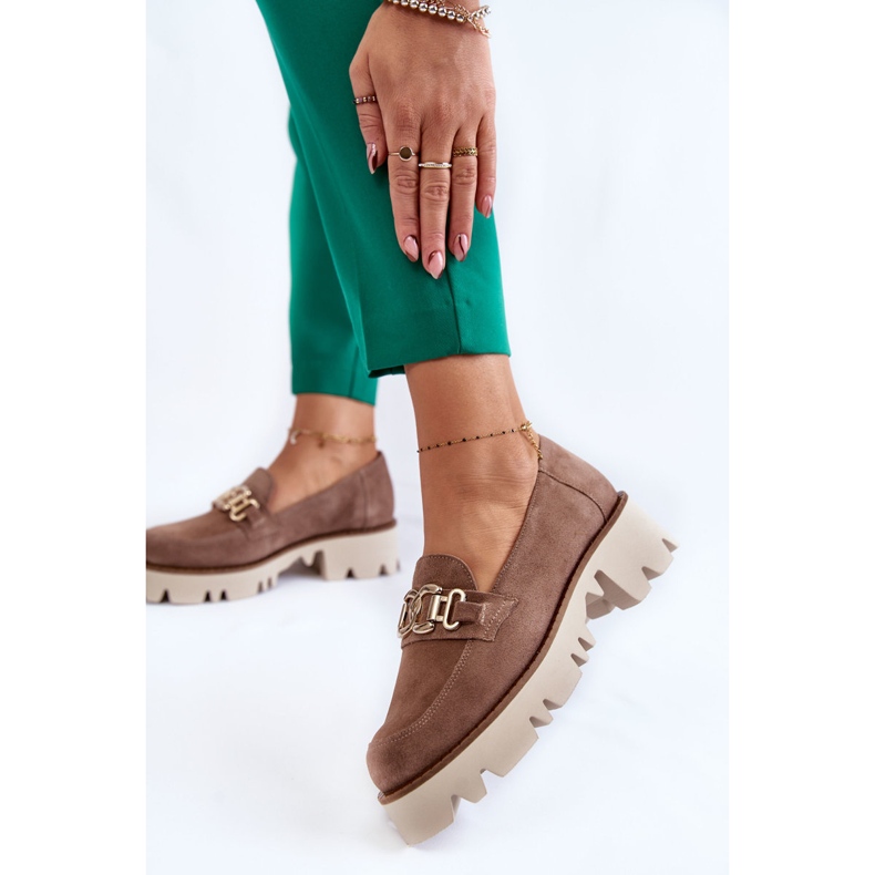 Hnědé semišové boty se zdobením Laura Messi hnědý 2