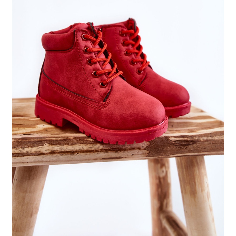 FR1 Dětské boty Trappers se zipy Red Dexter červený 1