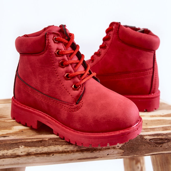 FR1 Dětské boty Trappers se zipy Red Dexter červený 2
