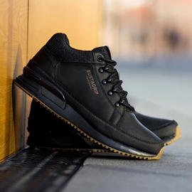 Černé kožené pánské boty, tenisky Cruiser Bustagrip černá 8