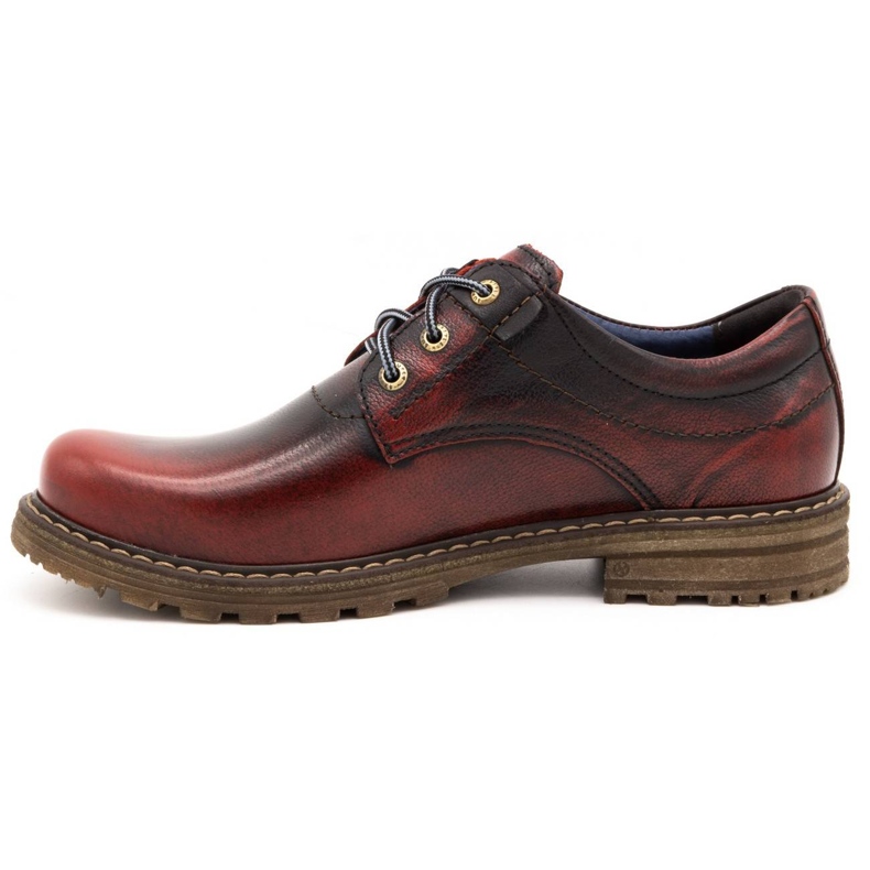 Kampol Pánské boty kožené boty 32 / KC vínové černý 1