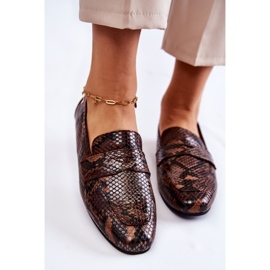 Kožené mokasíny Snake Loafers La.Fi 210023BR-XS Brown béžový hnědý 2 Kožené mokasíny Snake Loafers La.Fi 210023BR-XS Brown béžový hnědý 2