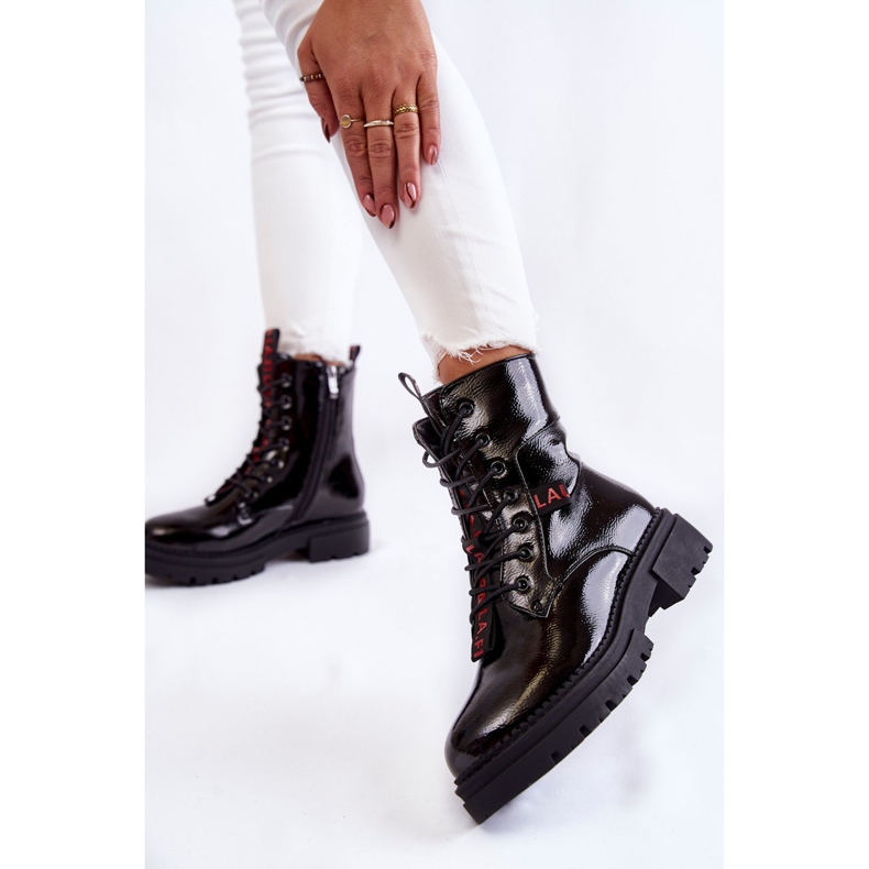 Lakované teplé boty La.Fi 250054B-LA Black černý 2