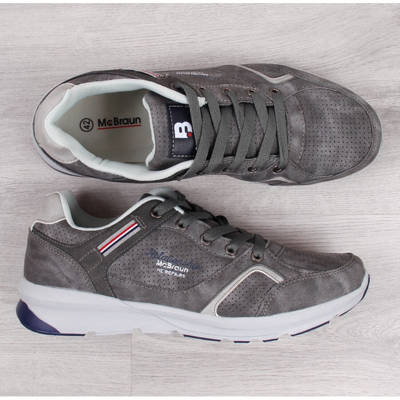 Šedá pánská sportovní obuv pro volný čas McBraun 1