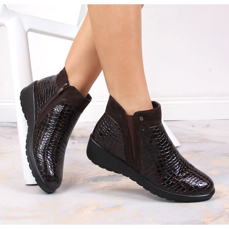 Kotníkové boty se zatepleným háčkováním T.Sokolski W SCA176B hnědý 1