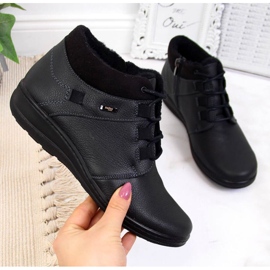 Zateplené kožené holínky Helios W H521A černý 1