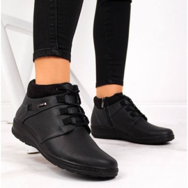 Zateplené kožené holínky Helios W H521A černý 2