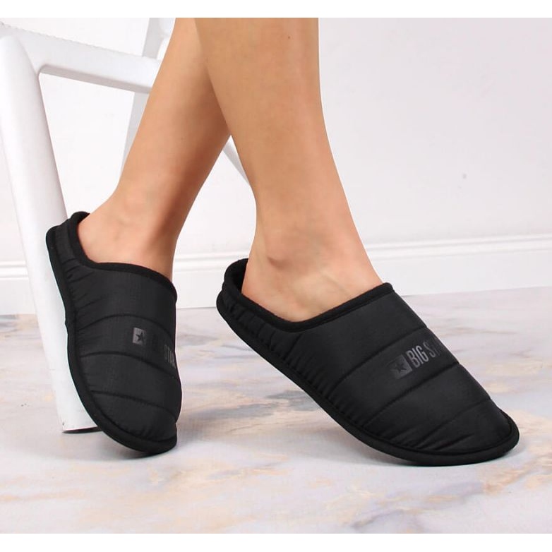 Nazouvací zateplené pantofle Big Star INT1773B černá 1