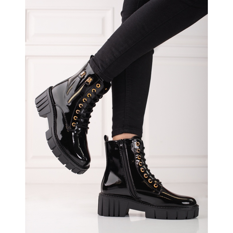 Goodin Módní trapery s ozdobnými zipy černá 2