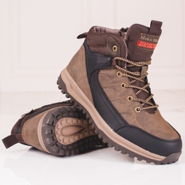 SHELOVET Hnědé pánské vysoké kozačky hnědý 1