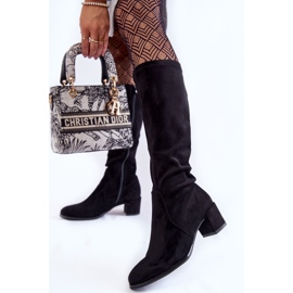 Sergio Leone Klasické černé semišové boty Harpen černý 2