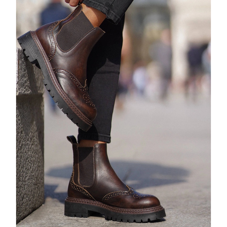 Marco Shoes Boty Marco Chelsea hnědý 1