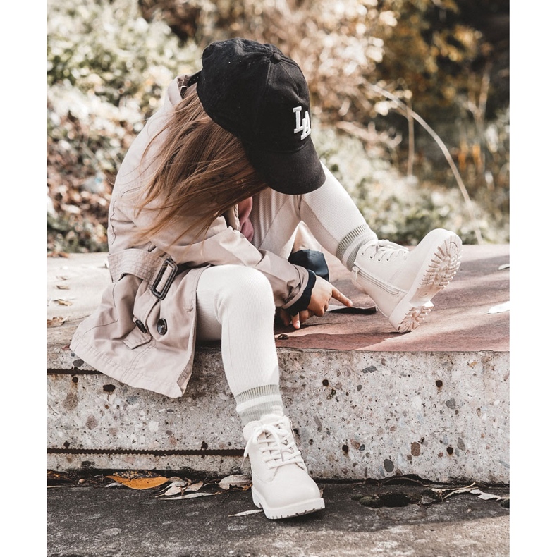 Dětské zateplené boty Trappers Světle béžové Dexter béžový 2