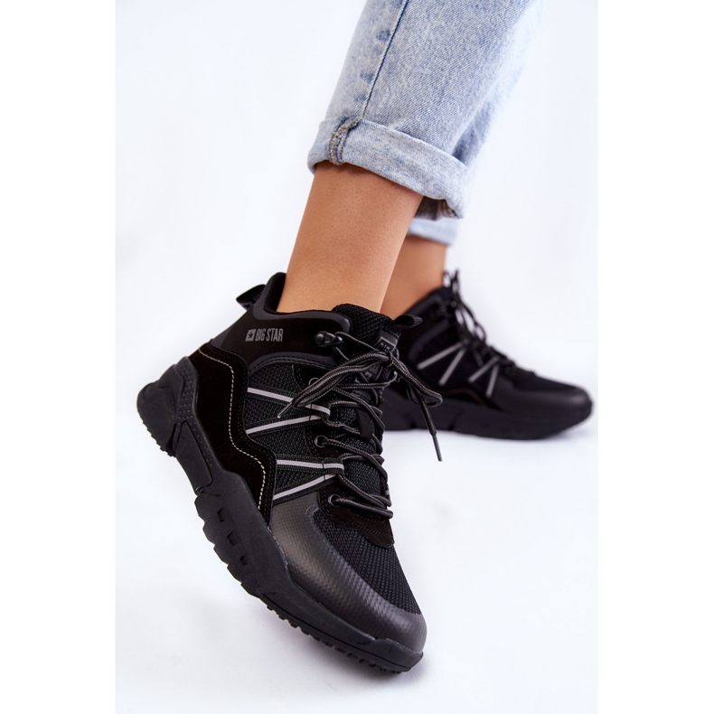 Dámské turistické boty Memory Foam Big Star KK274218 Černá 2
