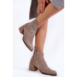 PA2 Semišové kozačky na vysokém podpatku Béžová Resso béžový 2