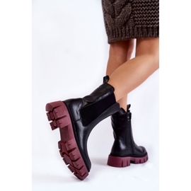 Dámské pracovní boty na platformě Black-Claret Aliana černá 4