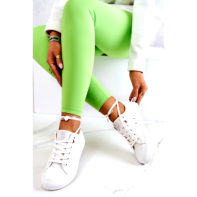 Nízké kožené tenisky Big Star JJ274007 Bílé bílý 3