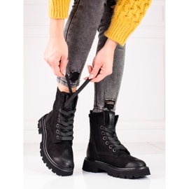 Big Star černé semišové boty KK274503 černá 1